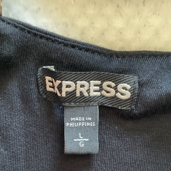 NWOT Express Y2K Luxe Satin & Stretch Charm Print Bow Baroque Cami Top Size L - Picture 5 of 5